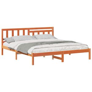 vidaXL Bettrahmen Wachsbraun 200 x 200 cm Massives Kiefernholz