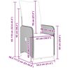 vidaXL 9-tlg. Garten-Bistro-Set mit Kissen Schwarz Poly Rattan