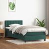 vidaXL Boxspringbett mit Matratze Dunkelgr&uuml;n 90x210 cm Samt