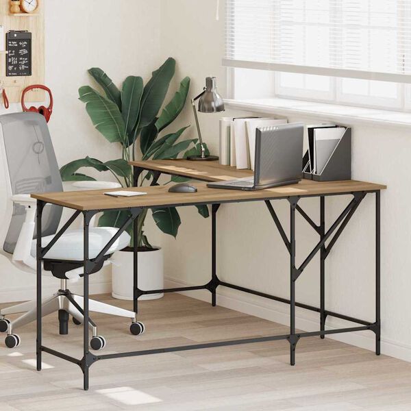 vidaXL Schreibtisch Artisan-Eiche 149 x 149 x 75 cm Holzwerkstoff