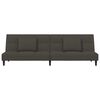vidaXL Schlafsofa 2-Sitzer mit 2 Kissen Dunkelgrau Samt