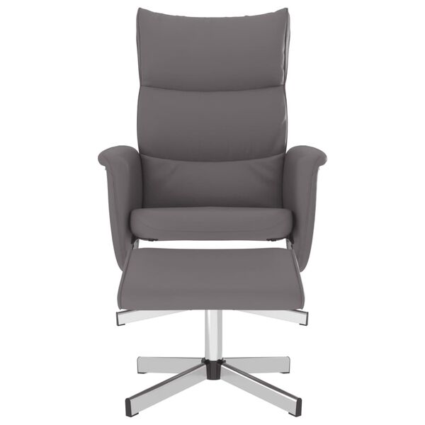 vidaXL Relaxsessel mit Fu&szlig;hocker Grau Kunstleder