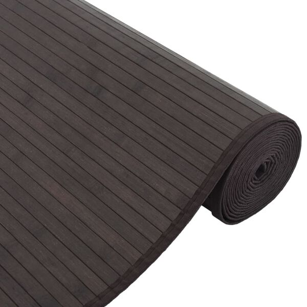 vidaXL Teppich Rechteckig Dunkelbraun 80x200 cm Bambus