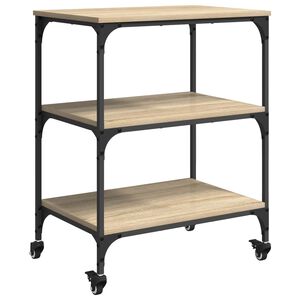 vidaXL K&uuml;chentrolley Sonoma-Eiche 60 x 41 x 76 cm Holzwerkstoff