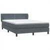 vidaXL Boxspringbett mit Matratze Dunkelgrau 140x220 cm Samt