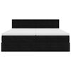 vidaXL Ottoman-Bett mit Matratzen & LEDs Schwarz 180x200 cm Samt