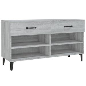 vidaXL Schuhschrank Grau Sonoma 102x35x55 cm Holzwerkstoff