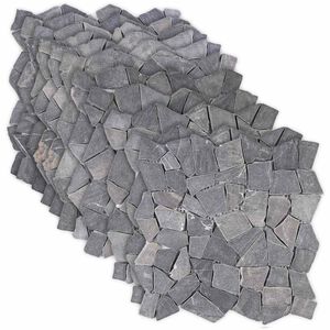 vidaXL Mosaikfliesen Dunkelgrau 30 x 30 cm Marmor