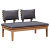 vidaXL Gartenbank 2 pcs Grau und Braun Massivholz Teak