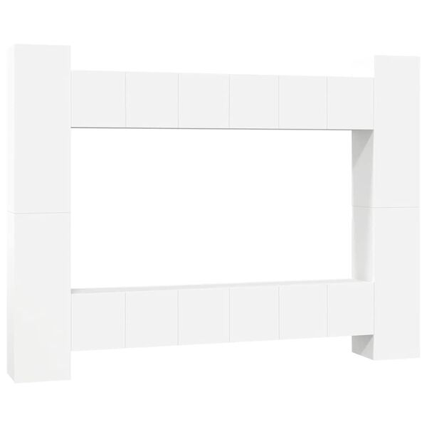 vidaXL 10-tlg. TV-Schrank-Set Wei&szlig; Holzwerkstoff