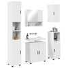 vidaXL Badezimmerm&ouml;bel-Set mit T&uuml;r 5 pcs Wei&szlig; Holzwerkstoff & Metall