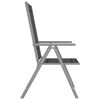 vidaXL 3-tlg. Bistro-Set Aluminium und Textilene Silbern