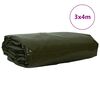 vidaXL Plane 650g / m&sup2; Olive Gr&uuml;n 3 x 4 m Canvas mit PVC-Beschichtung