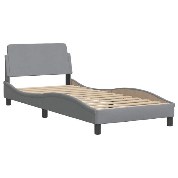 vidaXL Bettgestell "Dover" Hellgrau 90x190 cm Stoff