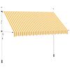 vidaXL Einziehbare Markise Handbetrieben 350 cm Orange/Wei&szlig; Gestreift