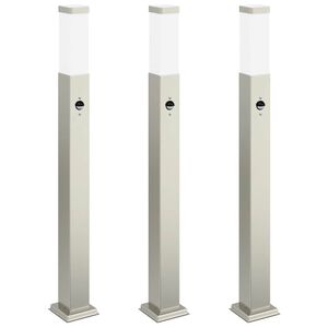 vidaXL Pollerleuchten mit Sensor 3 Stk. 80 cm Edelstahl IP44