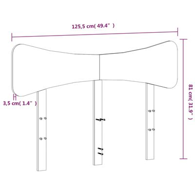 vidaXL Kopfteil Weiß 120 cm Massivholz Kiefer