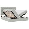 vidaXL LED-Speicherbett mit Matratze Hellgrau 180 x 200 cm Samt