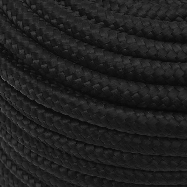 vidaXL Bootsseil Schwarz 12 mm 50 m Polypropylen