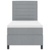 vidaXL Boxspringbett mit Matratze mit LED Hellgrau 100 x 200 cm Stoff