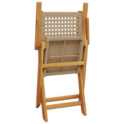 vidaXL Gartenstühle 2 Stk. Beige Massivholz Akazie und Poly Rattan