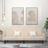 vidaXL Schlafsofa 2-Sitzer mit Hocker Creme Samt