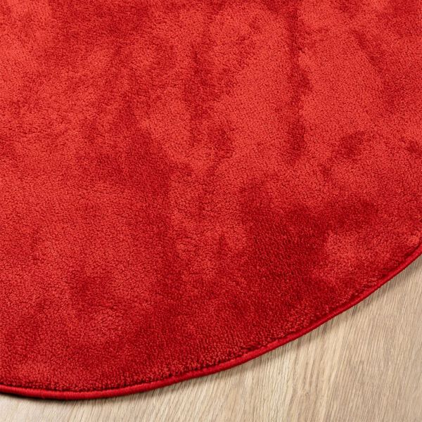 vidaXL Teppich OVIEDO Kurzflor Rot &Oslash; 160 cm