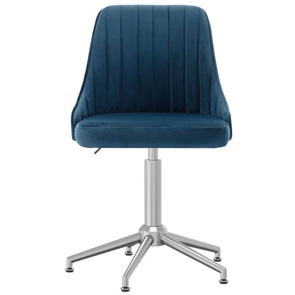 vidaXL Esszimmerst&uuml;hle 4 Stk. Drehbar Blau Samt