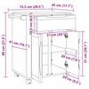 vidaXL K&uuml;chentrolley FLORO Wachsbraun 72,5 x 45 x 80 cm