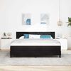 vidaXL LED Boxspringbett mit Matratze Schwarz 180 x 200 cm Samt