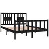 vidaXL Massivholzbett Schwarz 135x190 cm
