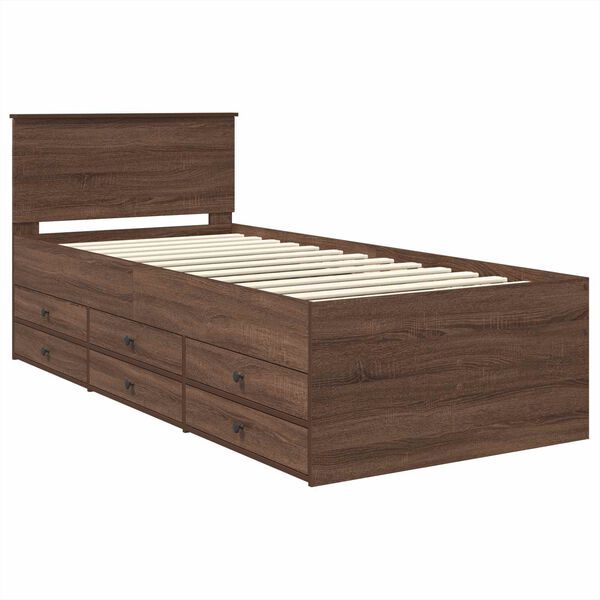 vidaXL Tagesbett Braun Eiche und Schwarz 90 x 200 cm Holzwerkstoff