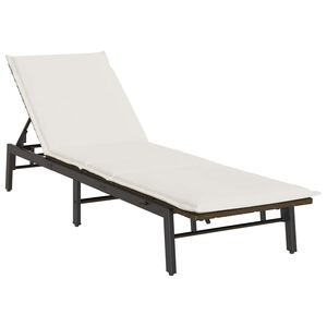 vidaXL Sonnenliege mit Auflage Braun Poly Rattan