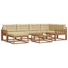 vidaXL Outdoor-Sofagarnitur mit Kissen 7 pcs Natur und Beige