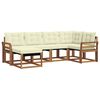 vidaXL Outdoor-Sofagarnitur mit Kissen 6 pcs Natur und Creme