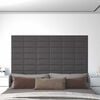 vidaXL Wandpaneele 12 Stk. Grau 30x15 cm Kunstleder 0,54 m²