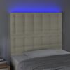 vidaXL LED Kopfteil Creme 90x5x118/128 cm Kunstleder