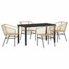 vidaXL Garten Essgruppe 5 Stk. Braun Poly-Rattan