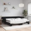 vidaXL Tagesbett Ausziehbar mit Matratzen Schwarz 100x200 cm Samt