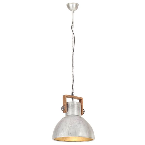 vidaXL H&auml;ngelampe Industriestil 25 W Silbern Rund 40 cm E27