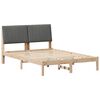 vidaXL Bettrahmen mit Kopfteil Braun 135 x 190 cm Massives Kiefernholz