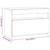 vidaXL Nachttisch mit LED-Leuchten Grau Sonoma 60x35x40 cm