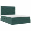 vidaXL Bett mit Stauraum und LED mit LED Dunkelgr&uuml;n 140 x 200 cm Samt