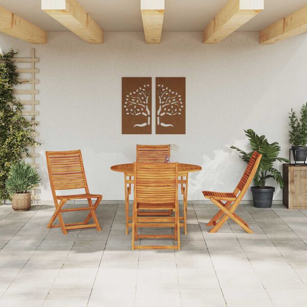 vidaXL Garten Essgruppe 5 pcs Braun Akazie Massivholz