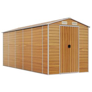 vidaXL Ger&auml;tehaus Hellbraun 191x470x198 cm Verzinkter Stahl