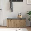 vidaXL Flurbank mit Kissen mit Speicher Artisan-Eiche 100 x 38 x 46 cm
