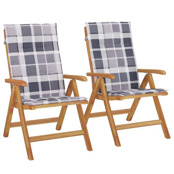 vidaXL Gartenst&uuml;hle mit Kissen 2 Stk. Massivholz Teak