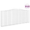 vidaXL Gabionen mit Hochbogen 10 Stk 400x30x160/180cm Verzinktes Eisen