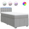 vidaXL Boxspringbett mit Matratze Hellgrau 80x200 cm Stoff