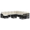 vidaXL Gartensofa-set 12 stk. Schwarz und Cremewei&szlig; Poly-Rattan